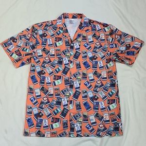 Light SS Detroit Tigers Ticket Print Shirt Sz 2XL